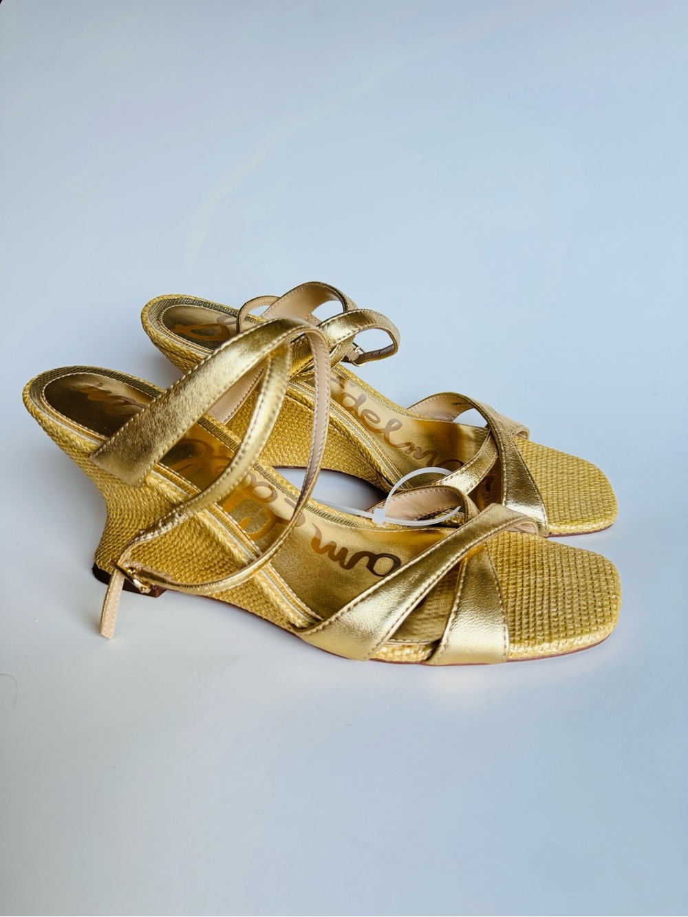Sam Edelman Gold Metallic Strappy Heels